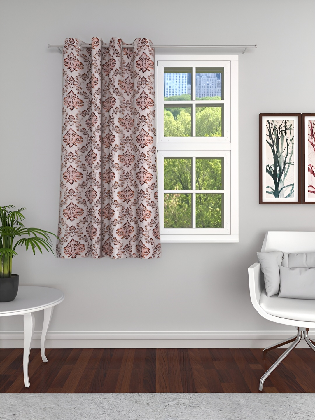 

THE CONVERSION Orange & Brown Ethnic Motifs Window Curtain