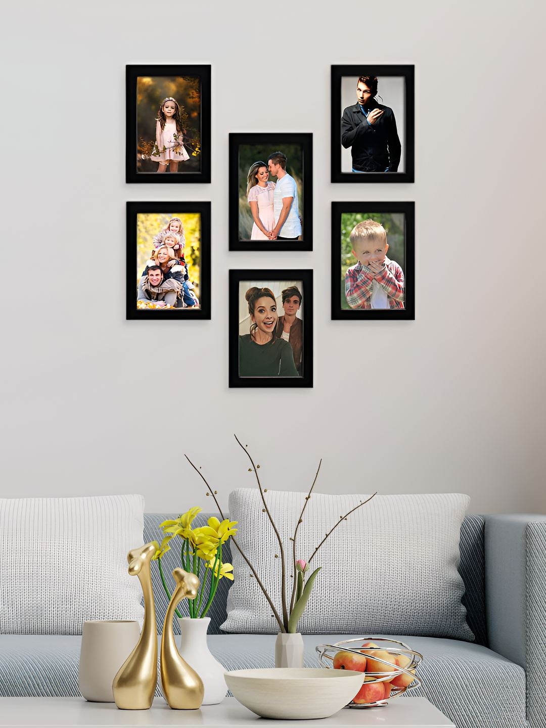 

Stuthi Arts Black 6 Pieces Wood Wall Photo Frames