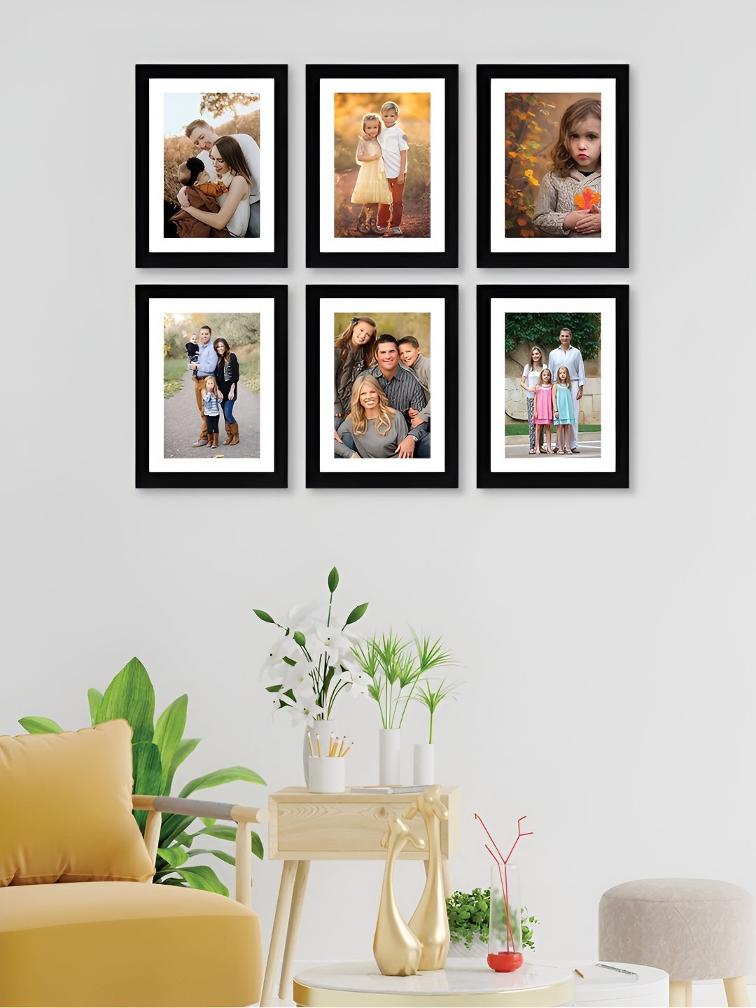 

Stuthi Arts Black 6 Pieces Wood Wall Photo Frames