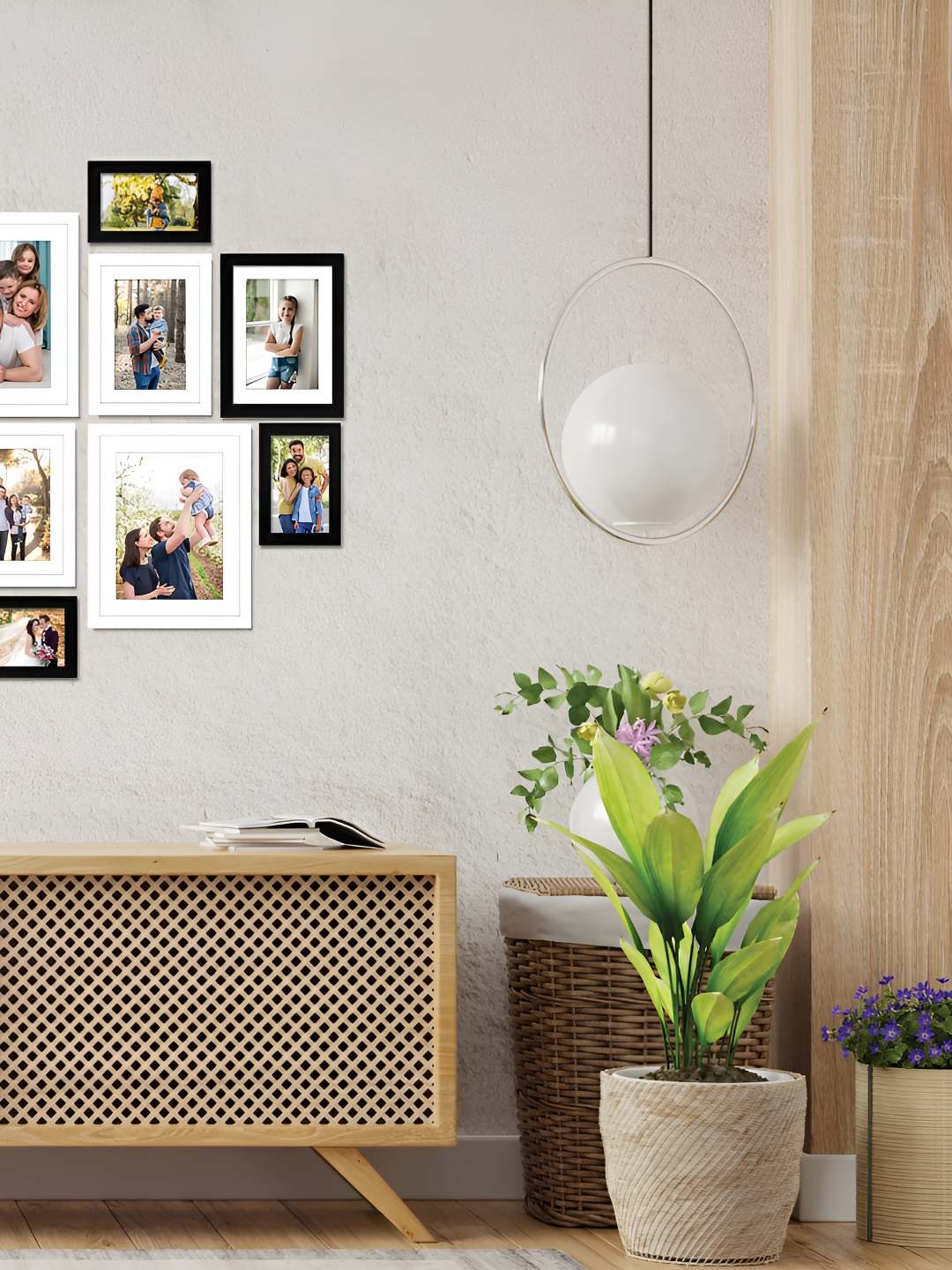 

Stuthi Arts White & Black 10 Pieces Wood Wall Photo Frames