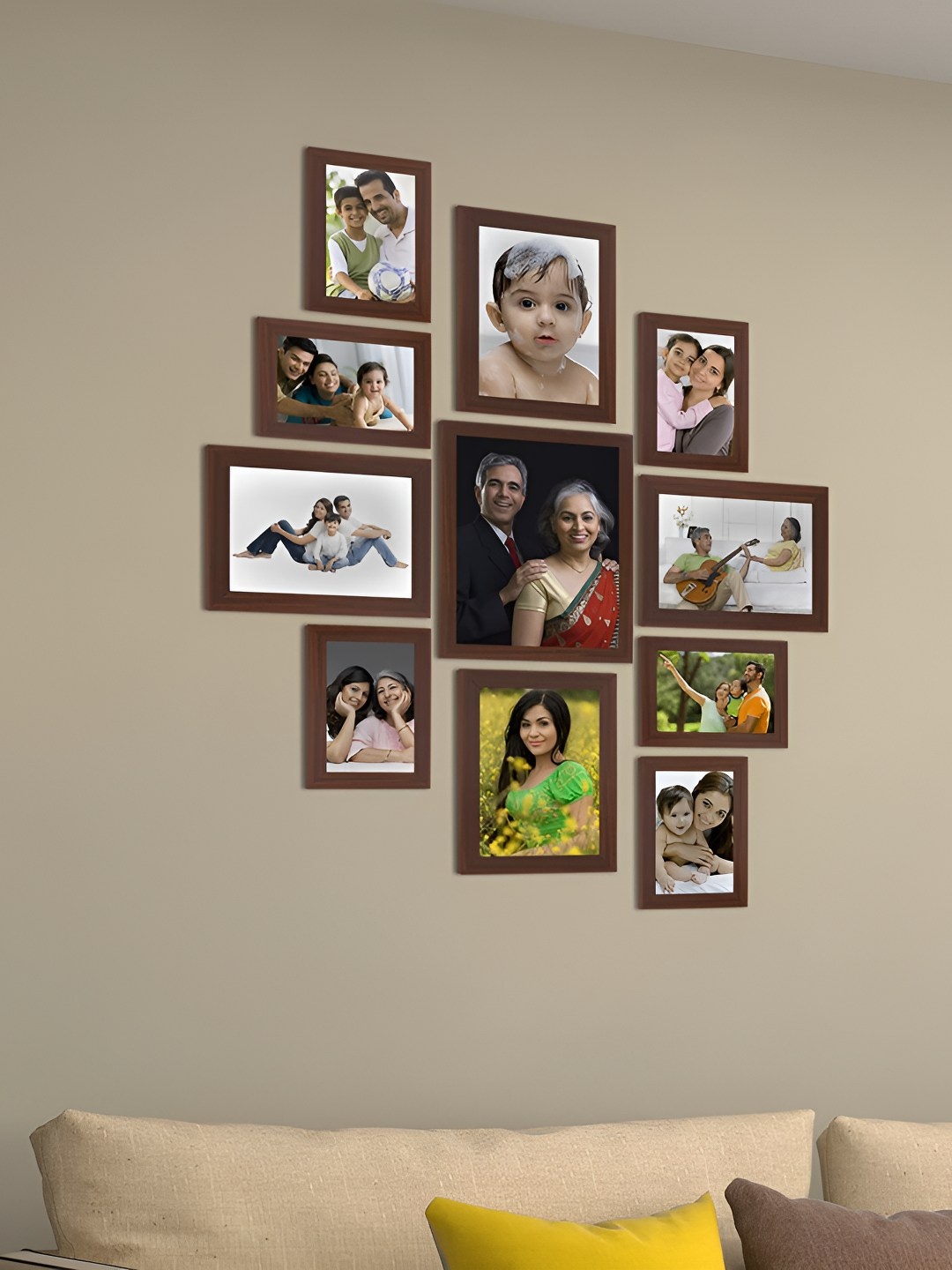

Stuthi Arts Brown 11 Pieces Wood Wall Photo Frames