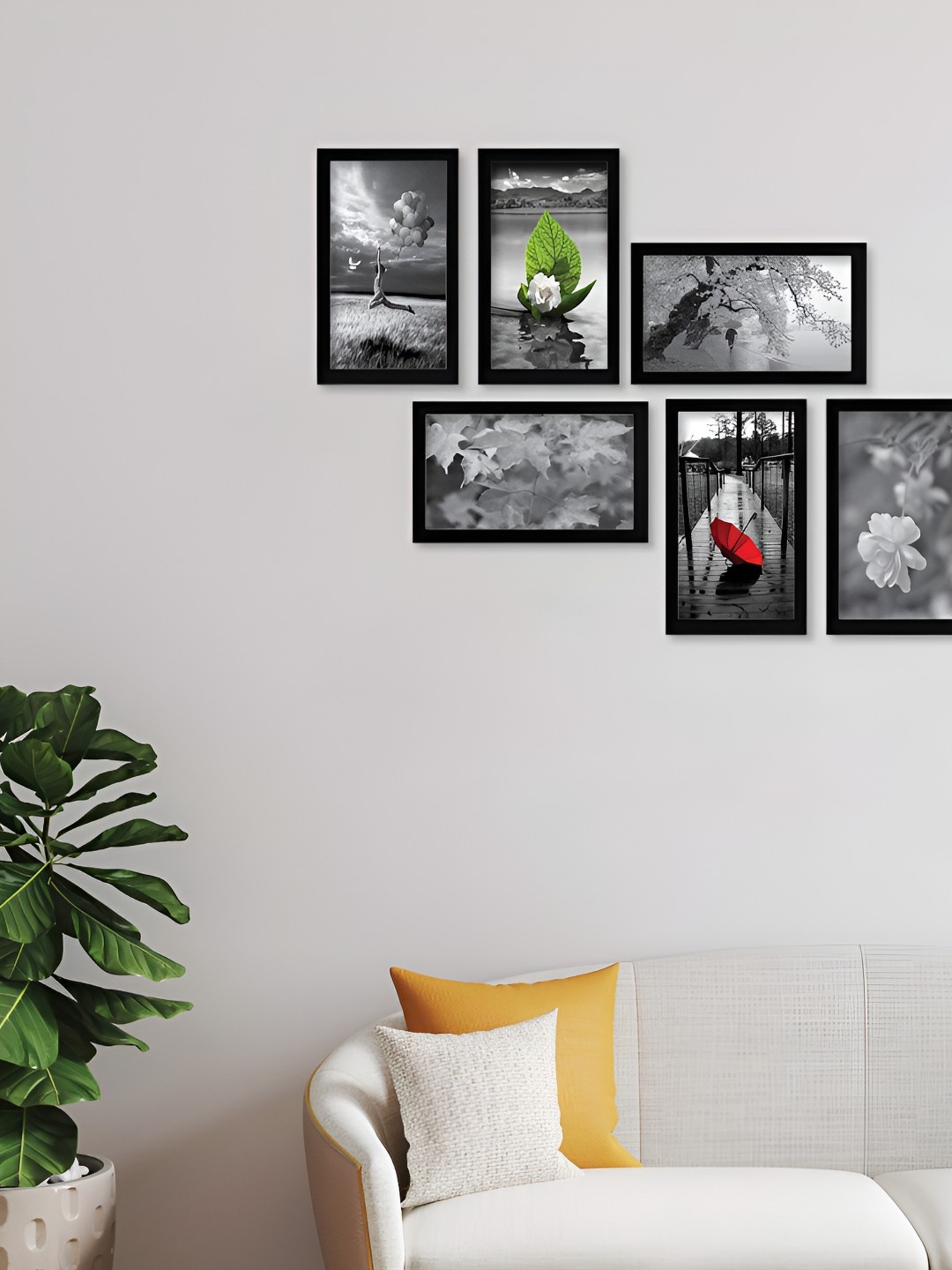 

Stuthi Arts Black 6 Pieces Wood Wall Photo Frames