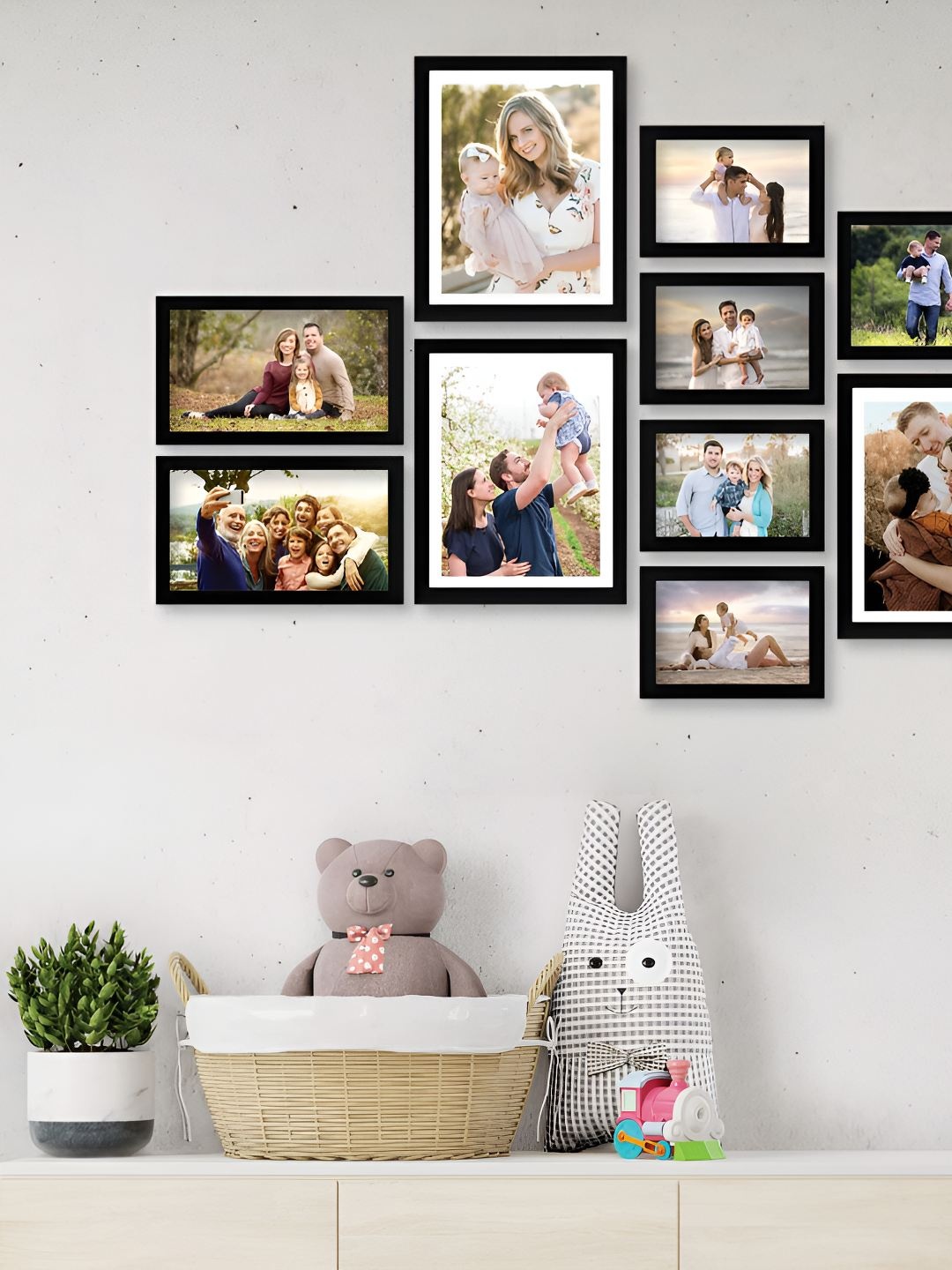 

Stuthi Arts Black 10 Pieces Wood Wall Photo Frames