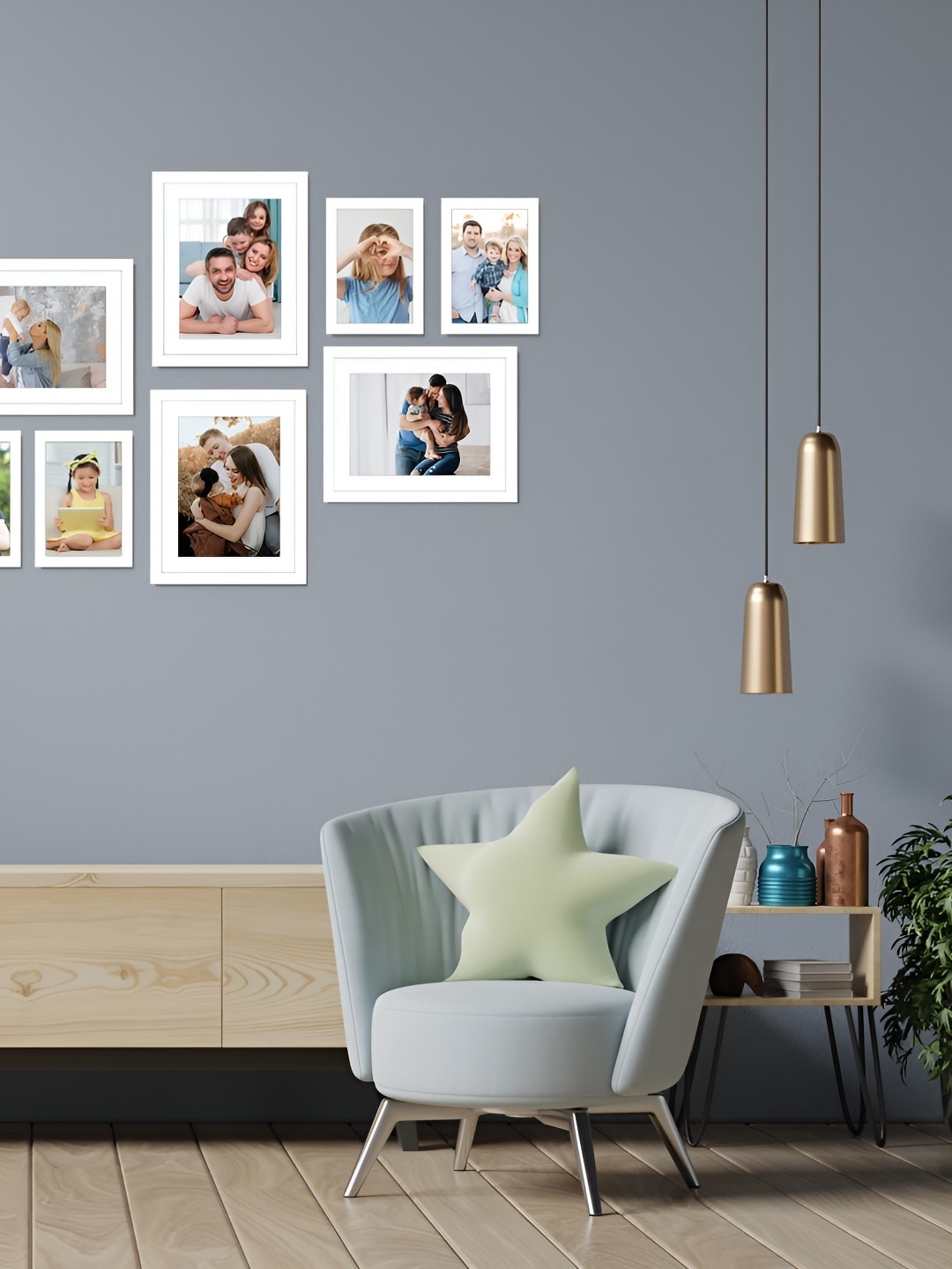 

Stuthi Arts White 8 Pieces Wood Wall Photo Frames