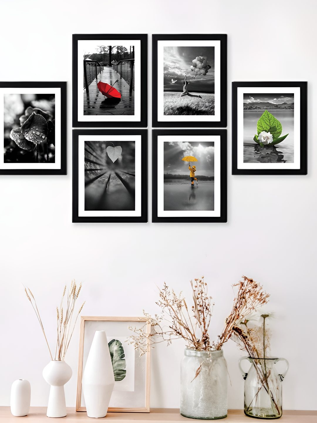 

Stuthi Arts Black 6 Pieces Wood Wall Photo Frames