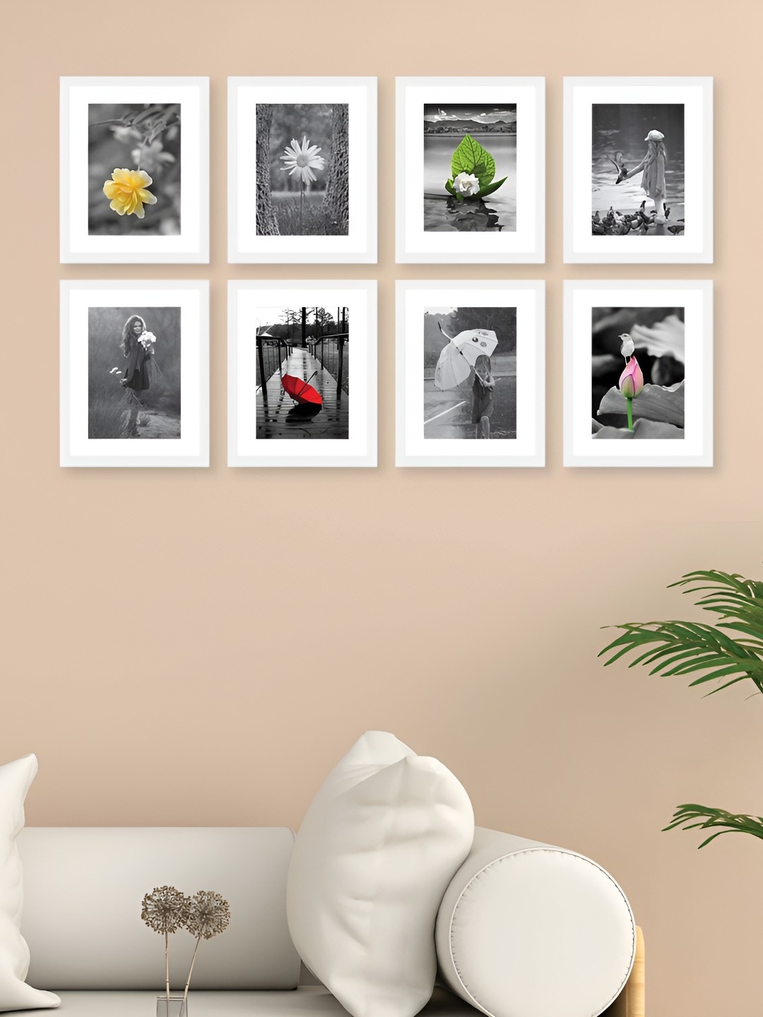 

Stuthi Arts White 8 Pieces Wood Wall Photo Frames