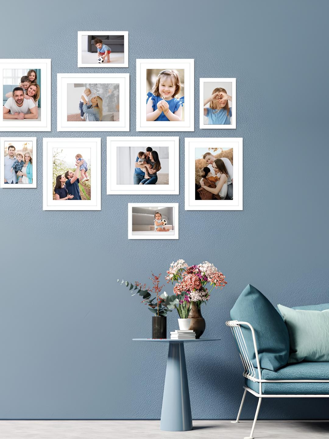 

Stuthi Arts White 10 Pieces Wood Wall Photo Frames