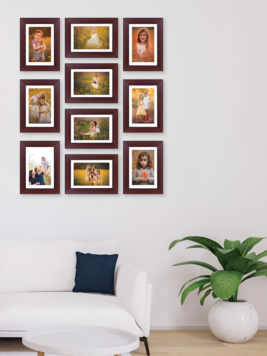 

Stuthi Arts Brown 10 Pieces Wood Wall Photo Frames