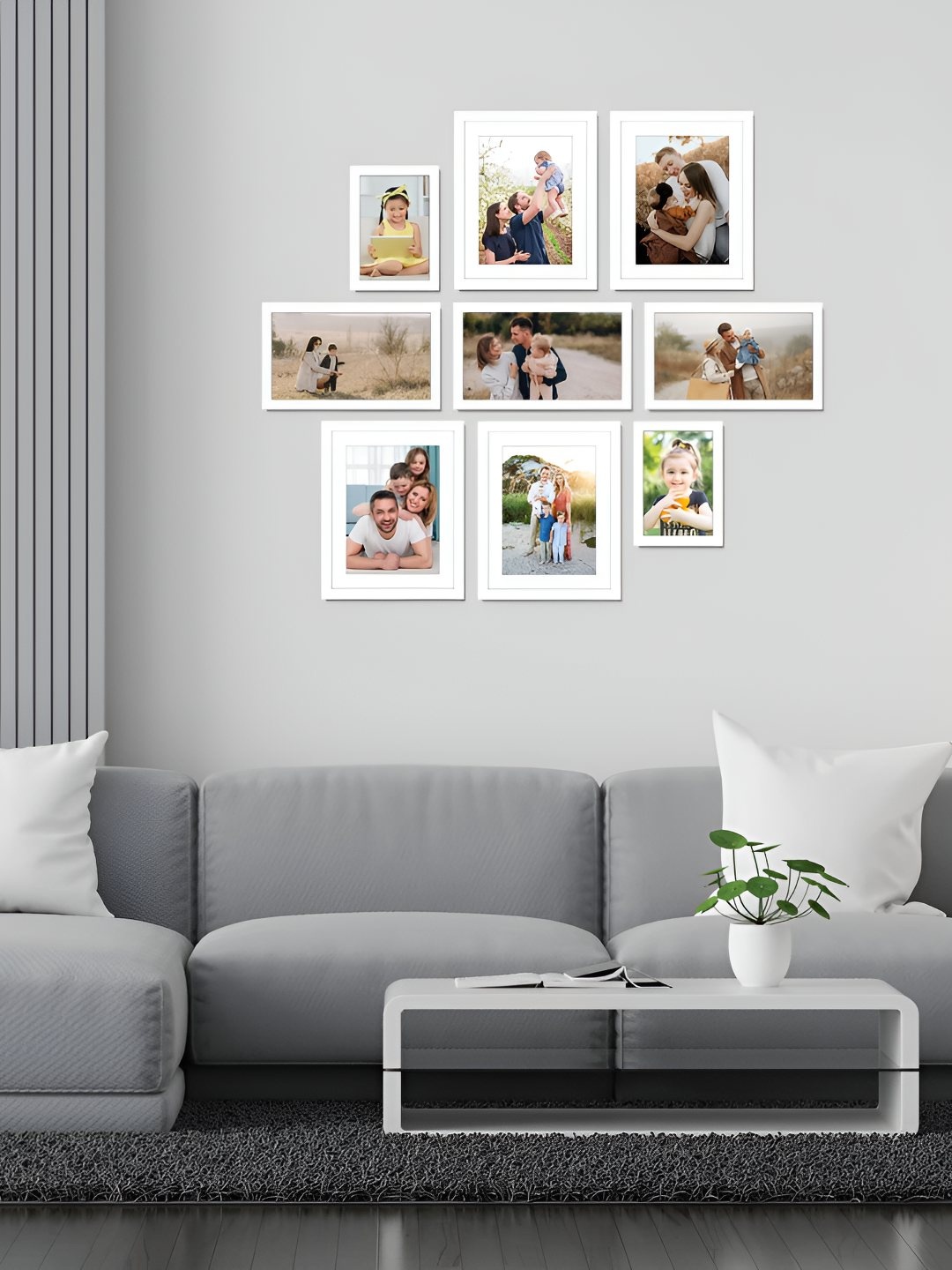 

Stuthi Arts White 9 Pieces Wood Wall Photo Frames
