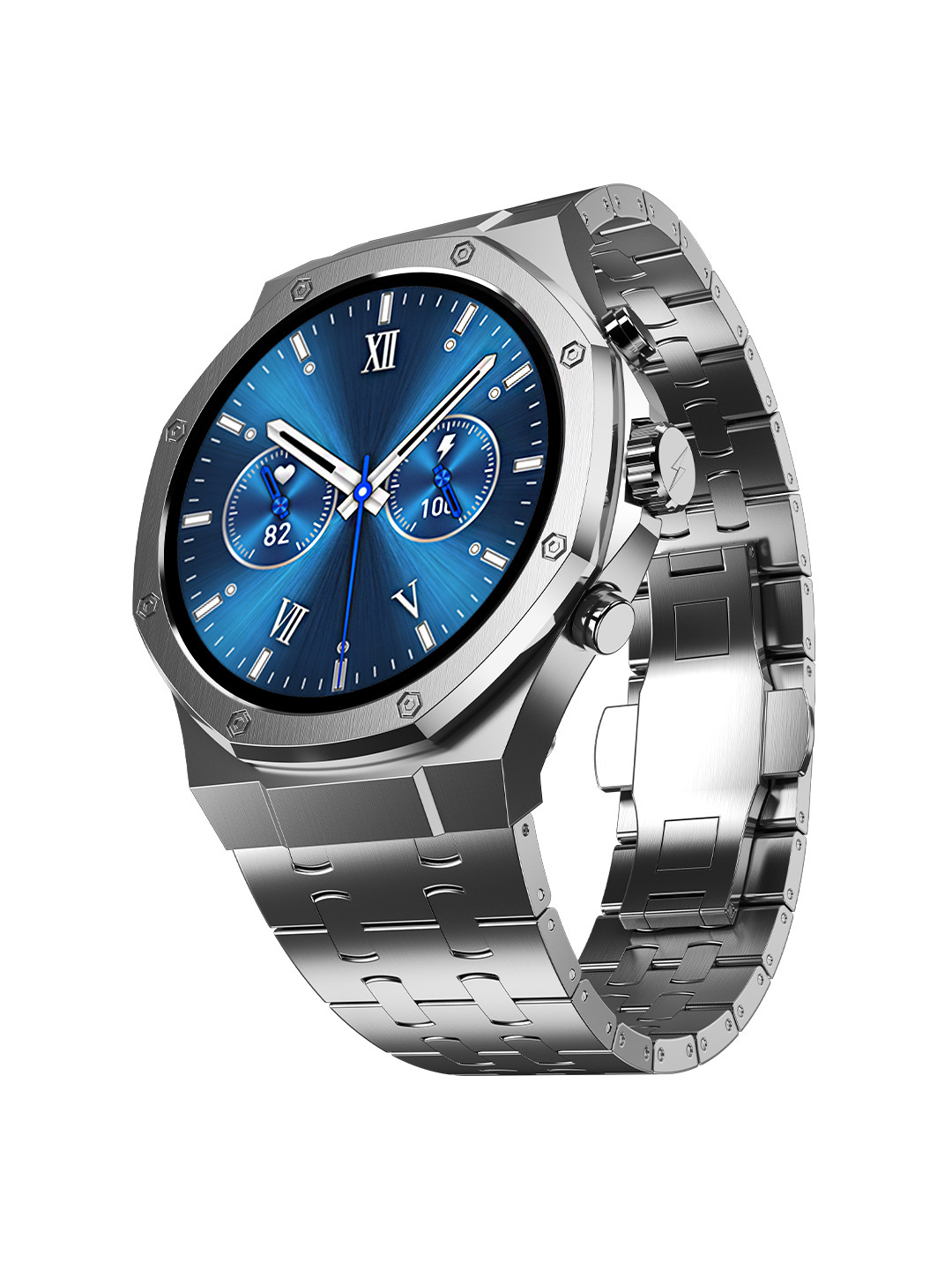 

Fire-Boltt Royale Luxury Stainless Steel Smart Watch With 1.43 AMOLED Display, Blue