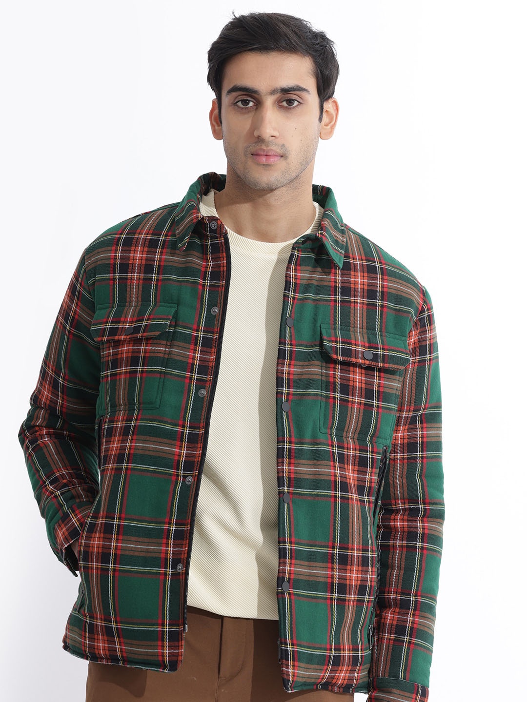 

RARE RABBIT Men Hollis Tailored Fit Checked Cotton Jacket, Green