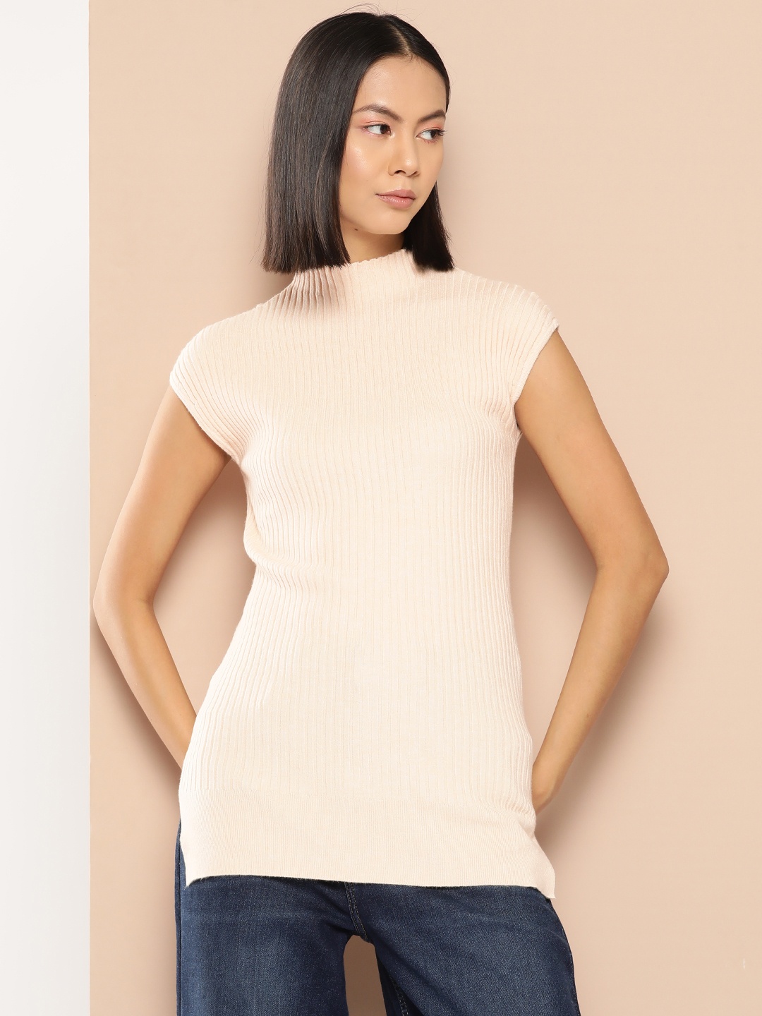 

INVICTUS Women Striped Pullover, Beige