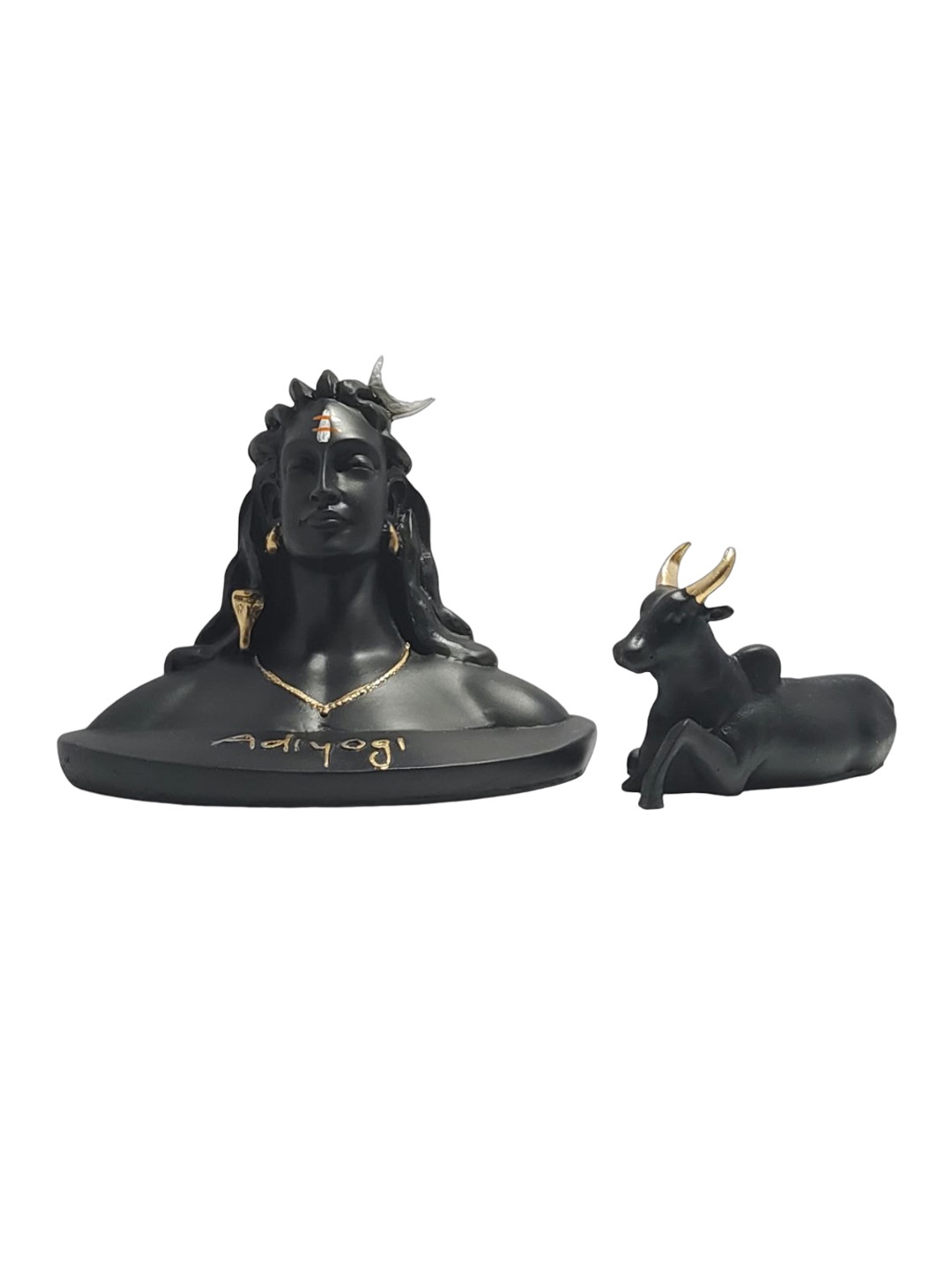 

Mariner's Creation Black & Gold Toned 2 Pieces Adiyogi With Nandi Showpieces