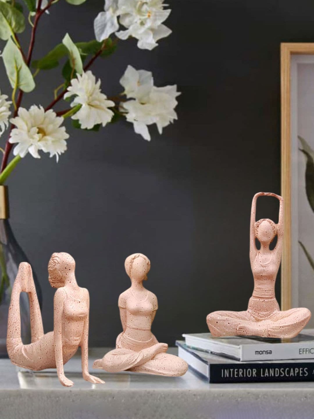 

Mariner's Creation Beige 3 Pieces Modern Art Yoga Showpieces