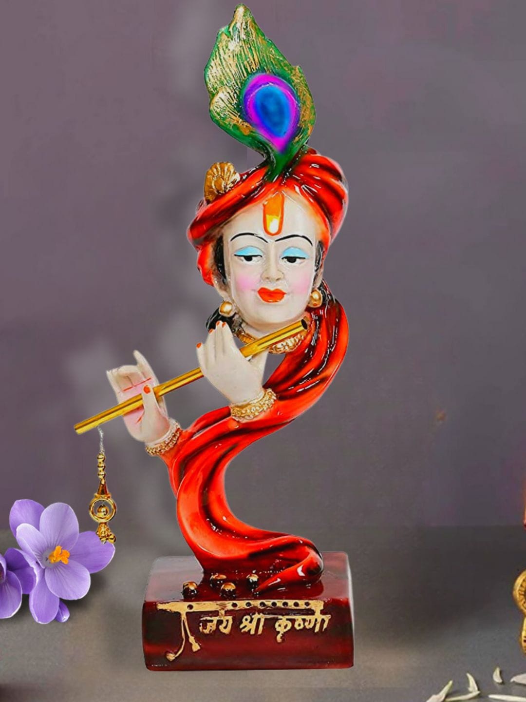 

Mariner's Creation Green & Orange Coloured Medium Krishna Idol Showpiece