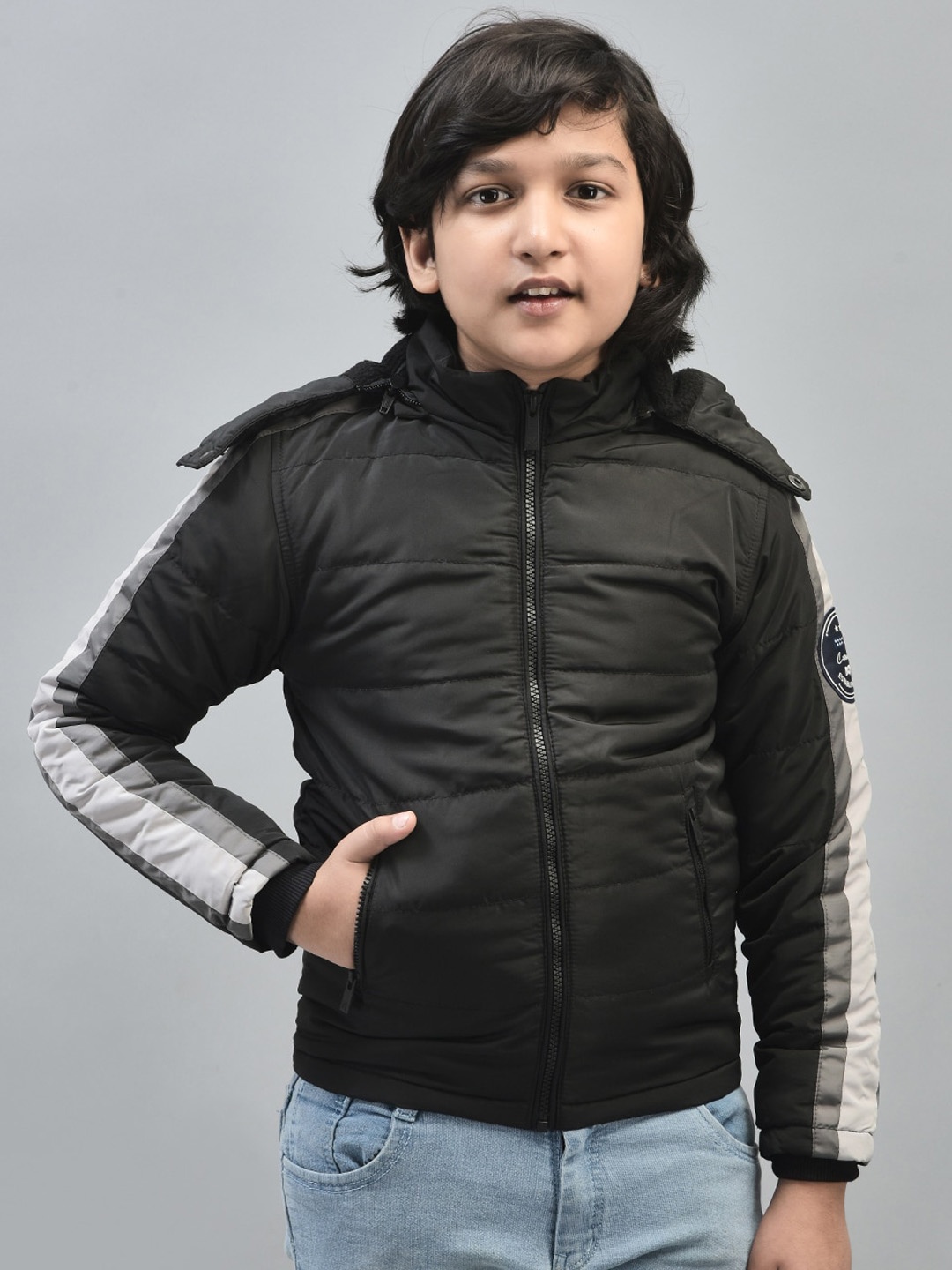 

Crimsoune Club Boys Hooded Lightweight Puffer Jacket, Black