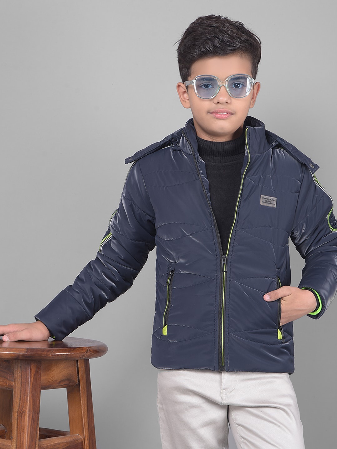 

Crimsoune Club Boys Hooded Lightweight Puffer Jacket, Navy blue