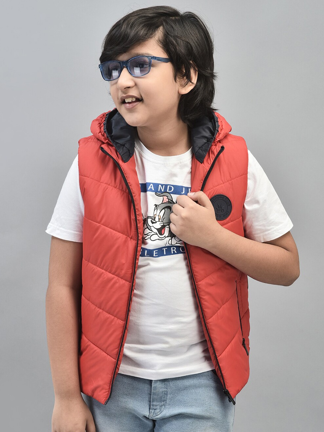 

Crimsoune Club Boys Hooded Lightweight Padded Jacket, Red