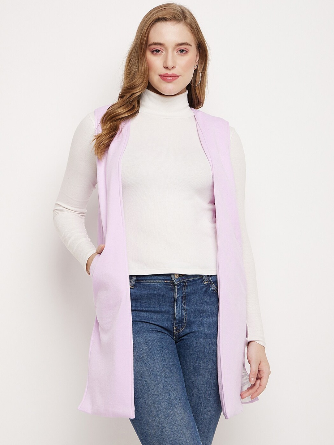 

BRINNS Open Front Longline Shrug, Lavender