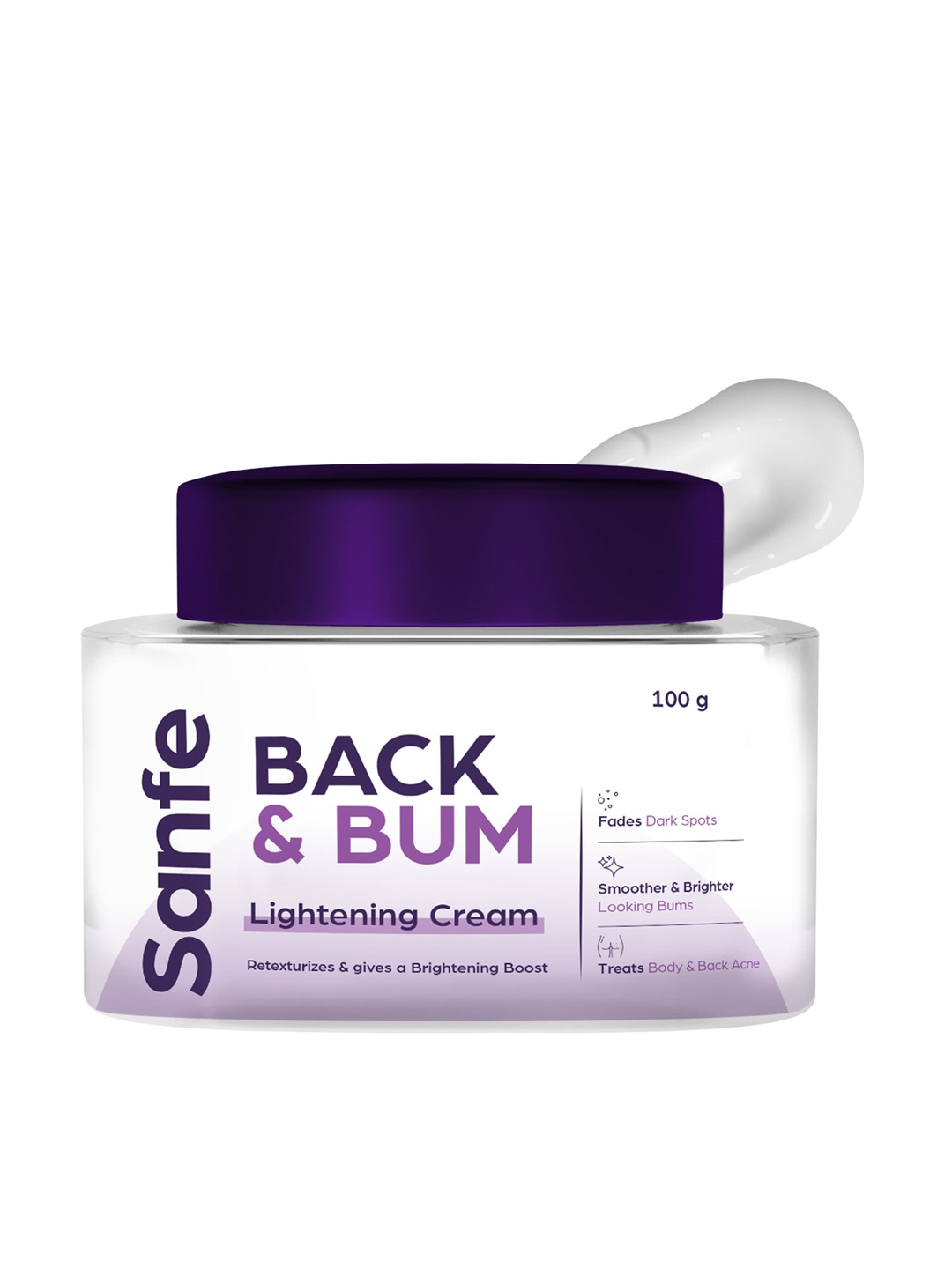 

Sanfe Back & Bum Cream Lightening Cream For Dark Spots & Body Acne - 100g, White