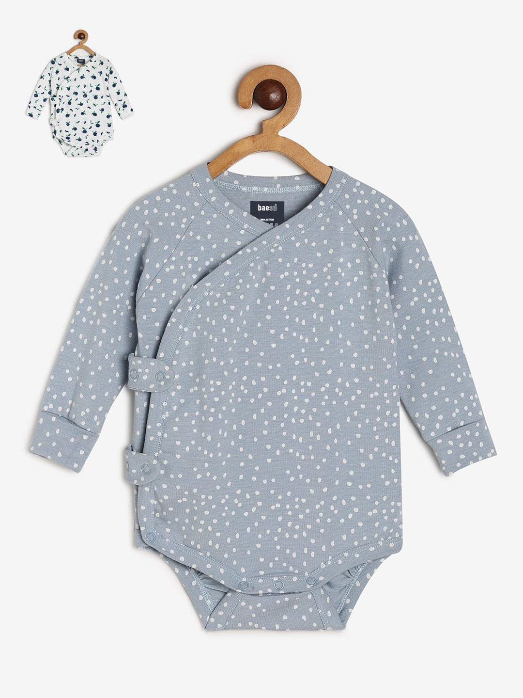 

BAESD Infants Pack Of 2 Printed Cotton Bodysuit, Blue