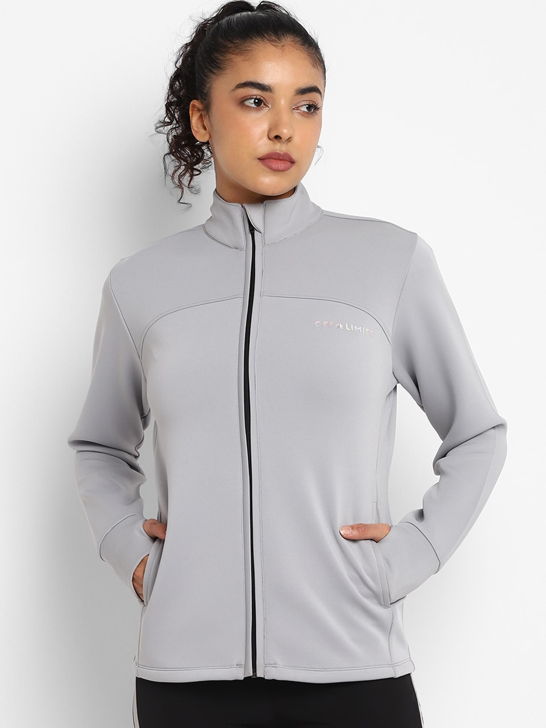 

OFF LIMITS Mock Collar Sporty Jacket, Grey
