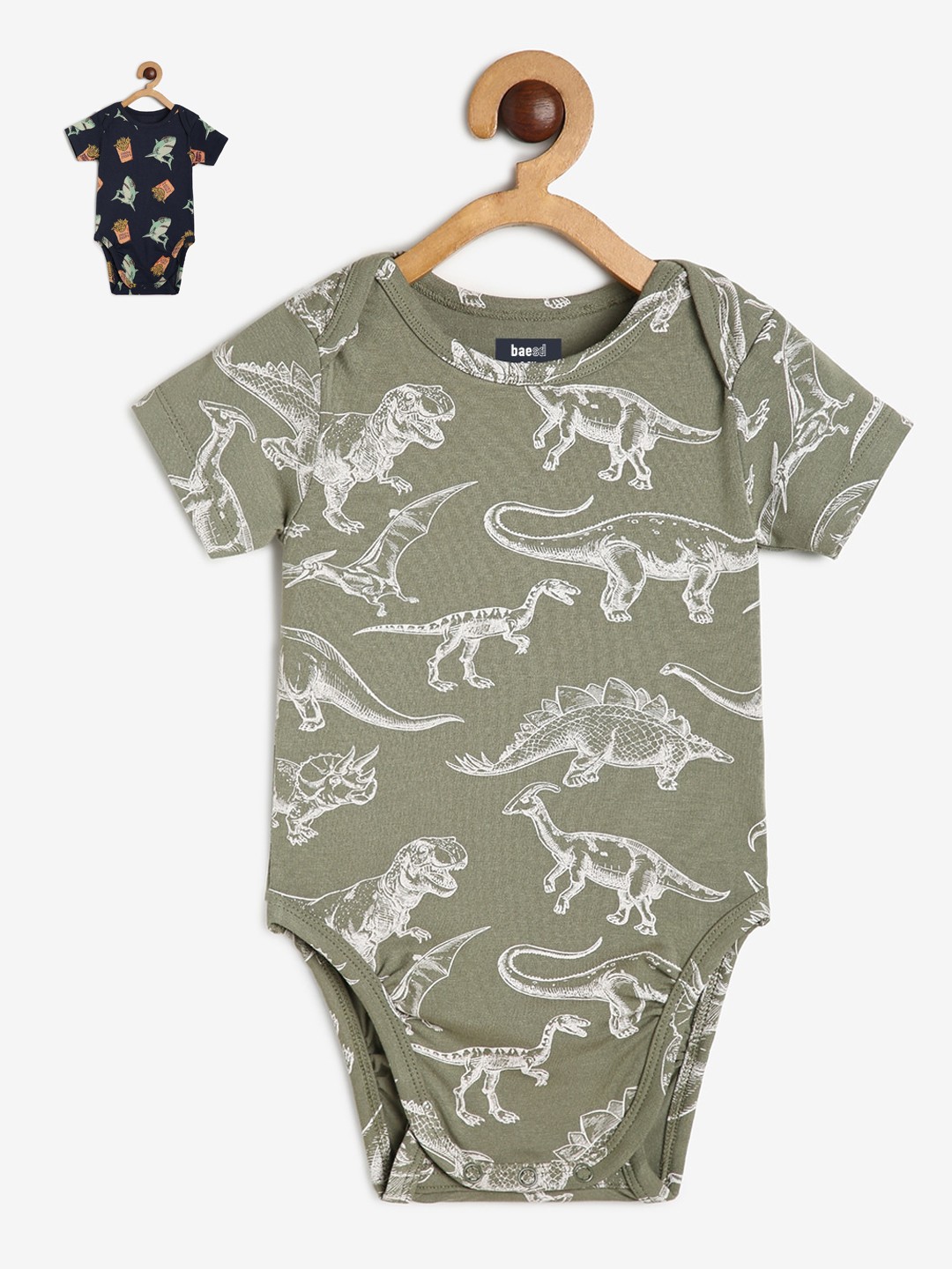 

BAESD Infants Kids Pack Of 2 Printed Bodysuit, Black