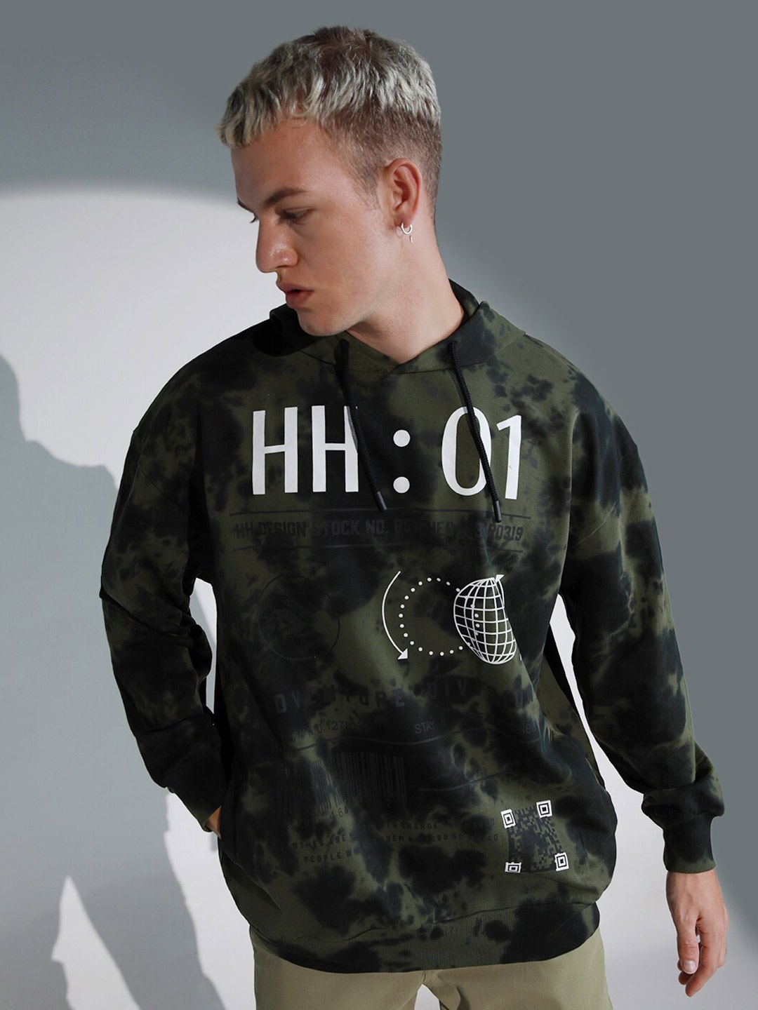 

Hubberholme Camouflage Printed Hooded Neck Long Sleeve Pullover Sweatshirt, Green