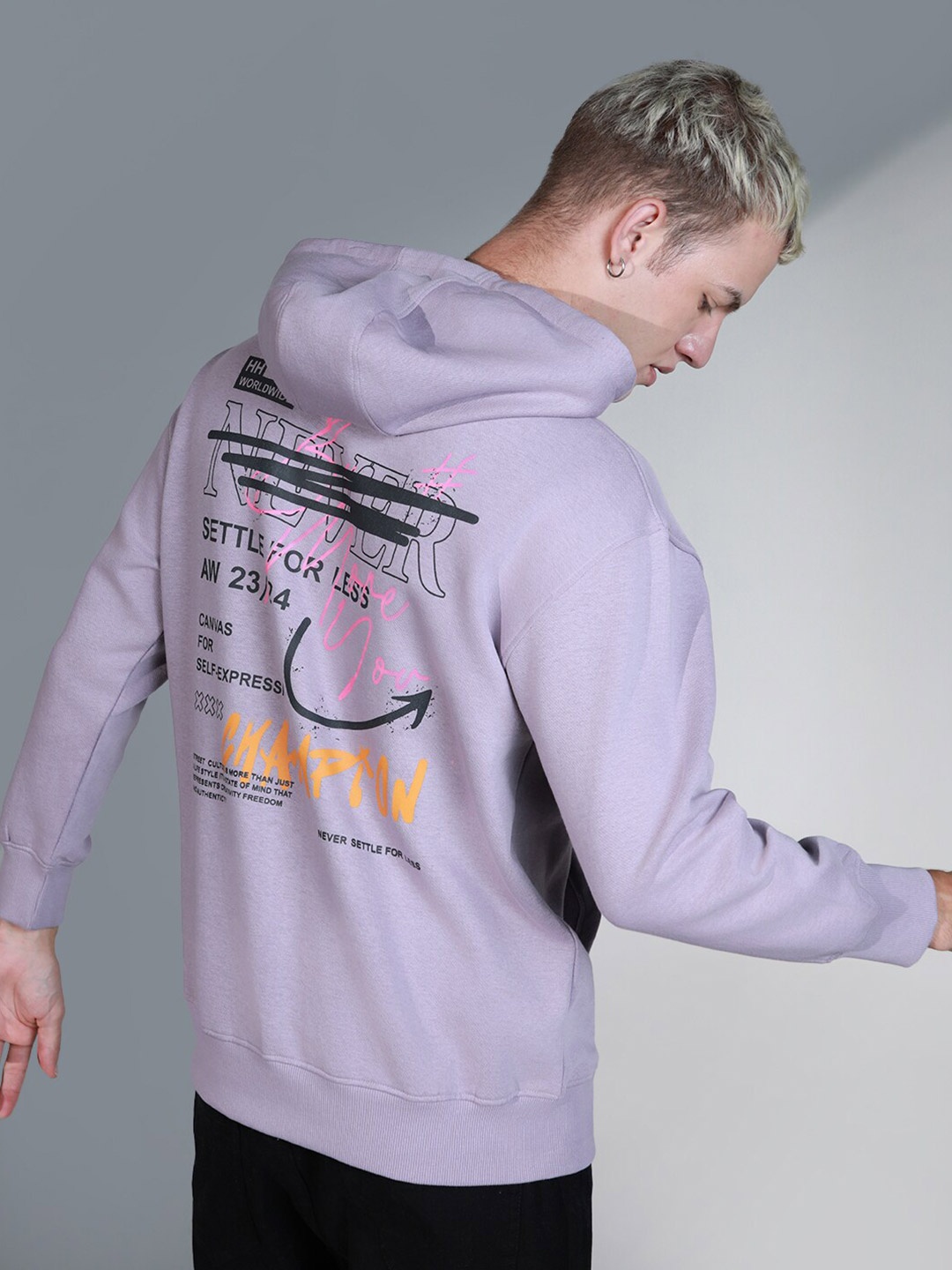 

Hubberholme Typography Printed Hooded Long Sleeves Sweatshirt, Purple