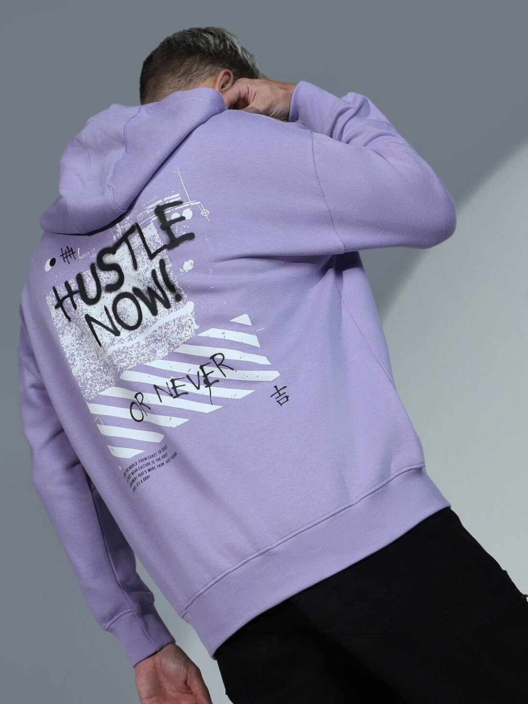 

Hubberholme Typography Printed Hooded Long Sleeves Sweatshirt, Purple