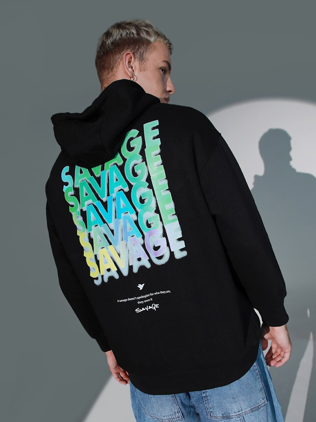 

Hubberholme Typography Printed Hooded Long Sleeves Sweatshirt, Black