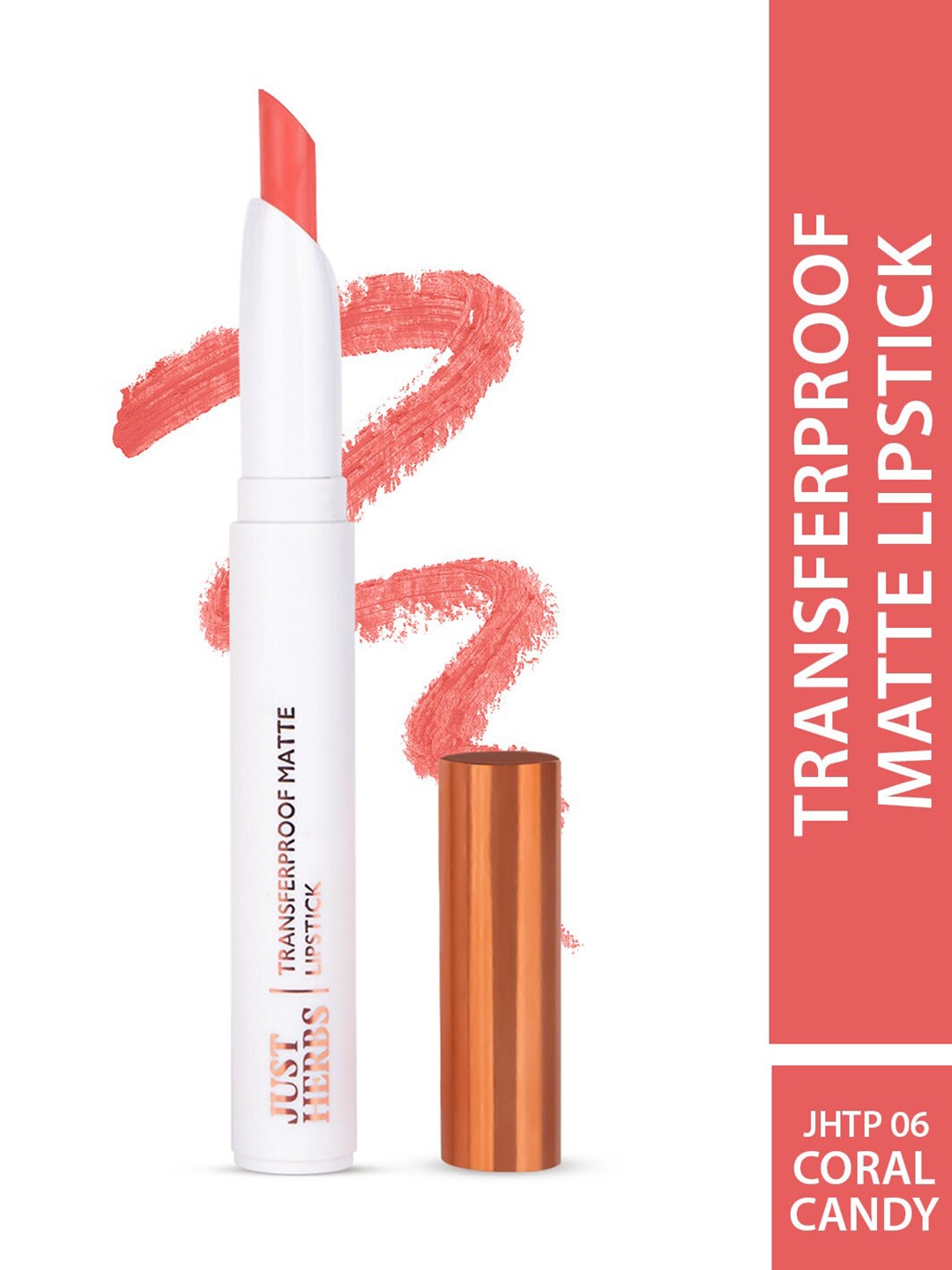 Just Herbs Transferproof Matte Lipstick 1.7 g - Coral Candy 06, Peach