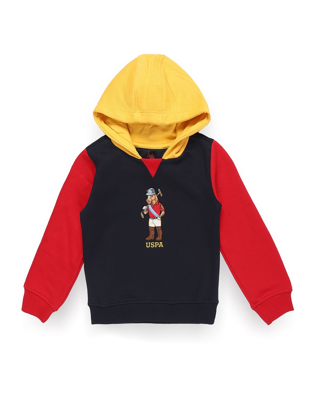 

U.S. Polo Assn. Kids Boys Colourblocked Hooded Pullover, Navy blue