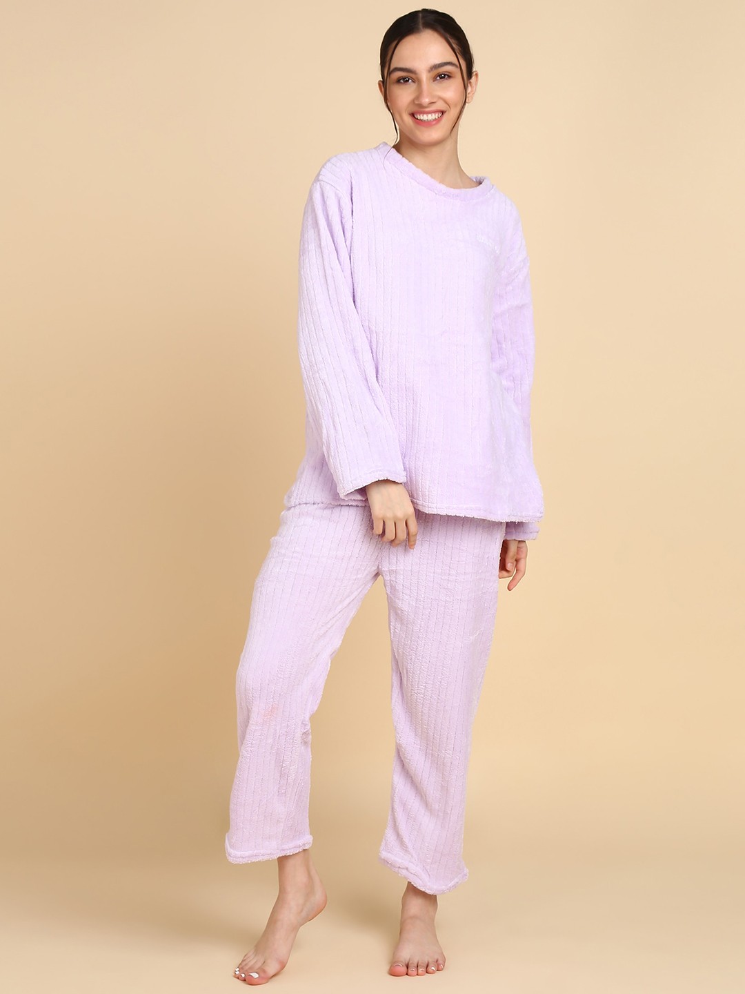 

NEUDIS Round Neck Night Suit, Lavender