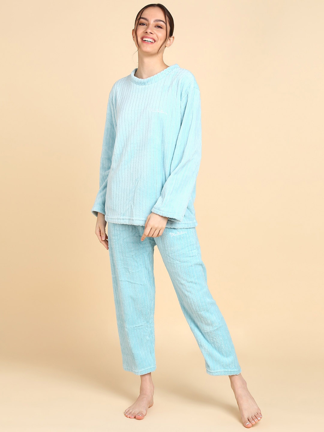 

NEUDIS Round Neck Night Suit, Blue
