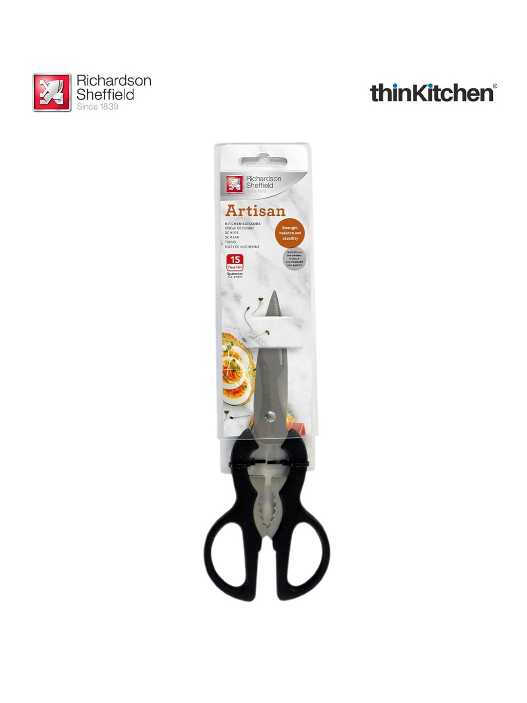 

Richardson Sheffield Grey & Black Stainless Steel Artisan Scissors, Silver