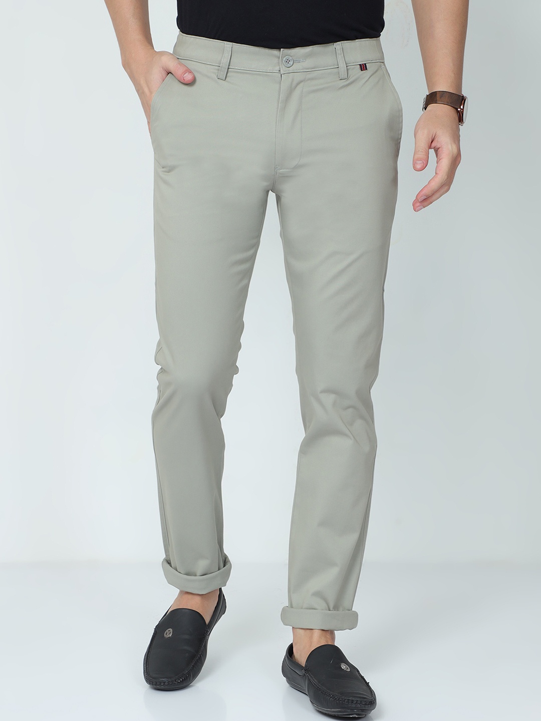 

Classic Polo Men Classic Mid Rise Slim Fit Cotton Chinos, Beige