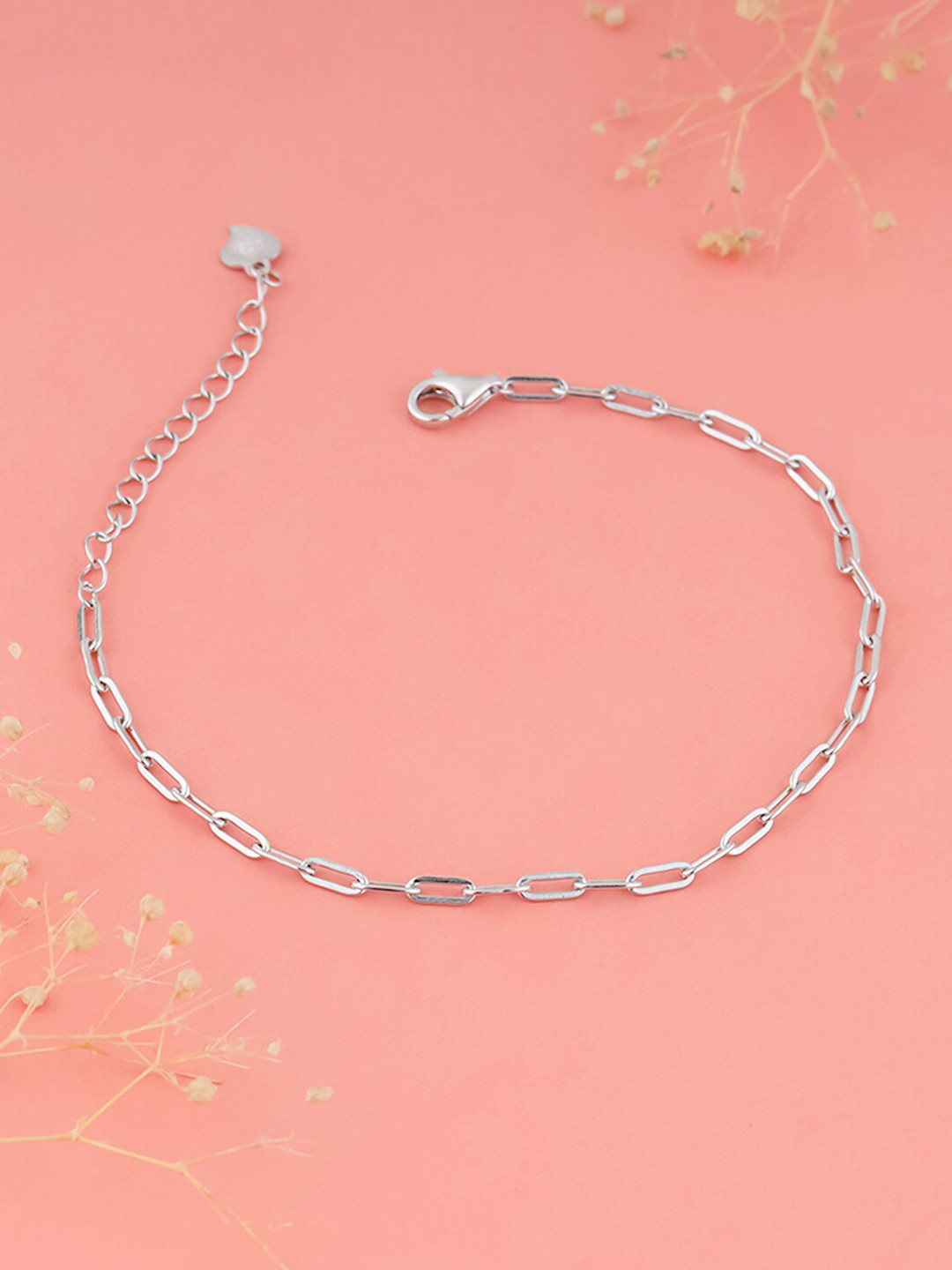 

GIVA Women 925 Sterling Silver Rhodium-Plated Link Bracelet