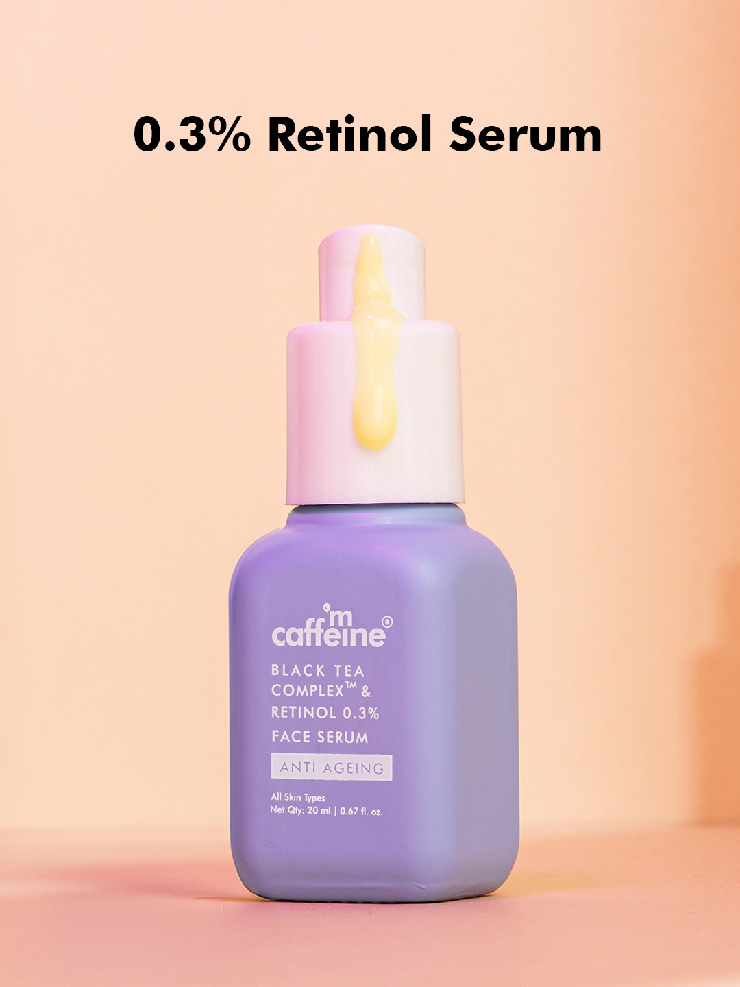 

MCaffeine Retinol & Black Tea Complex Anti Aging Face Serum for Fine Line & Wrinkle - 20ml, Purple