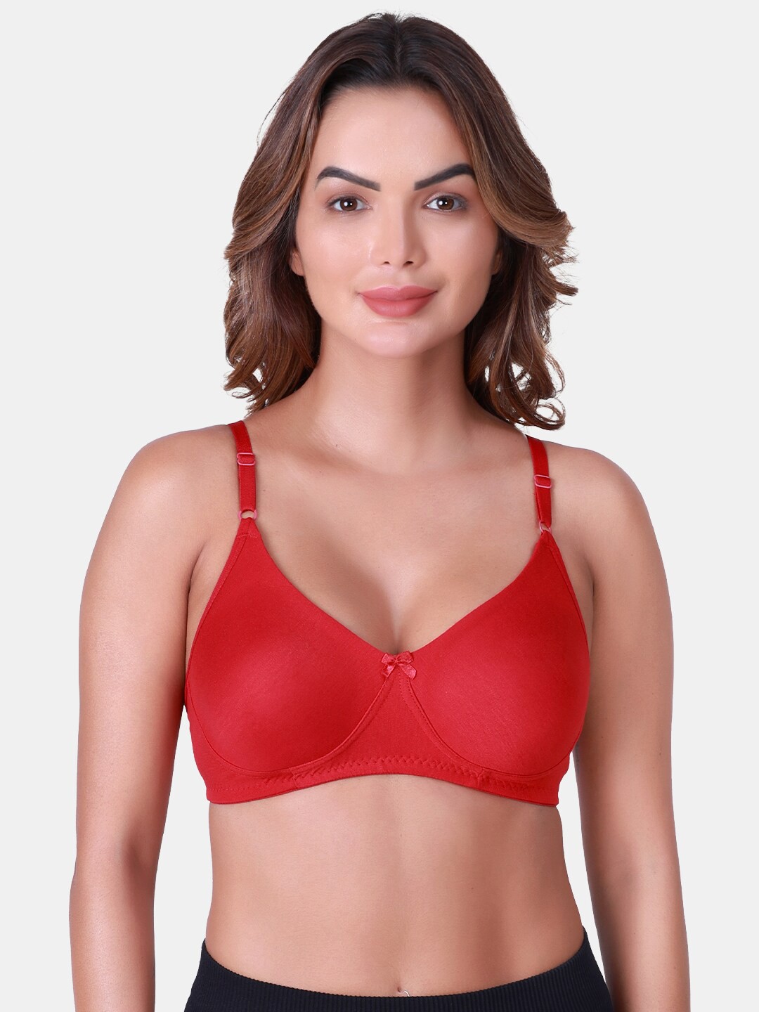 

SKDREAMS Non Padded Full Coverage Cotton T-shirt Bra With All Day Comfort, Red
