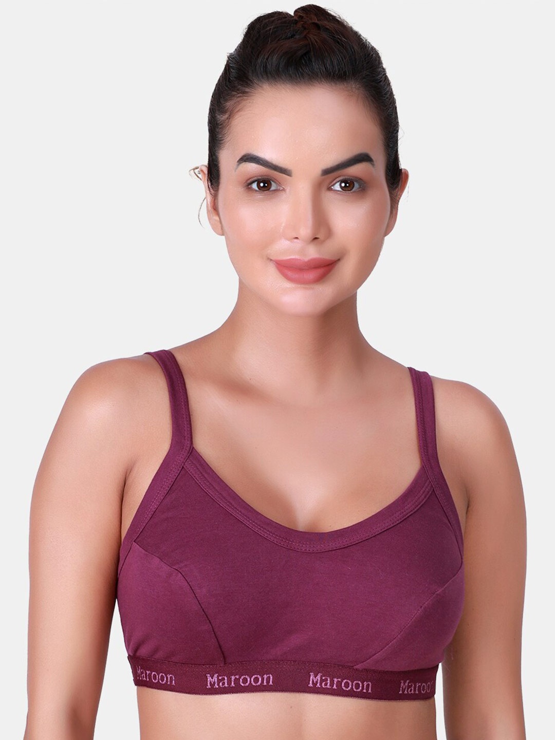 

SKDREAMS Full Coverage Non Padded Workout Bra With All Day Comfort, Purple
