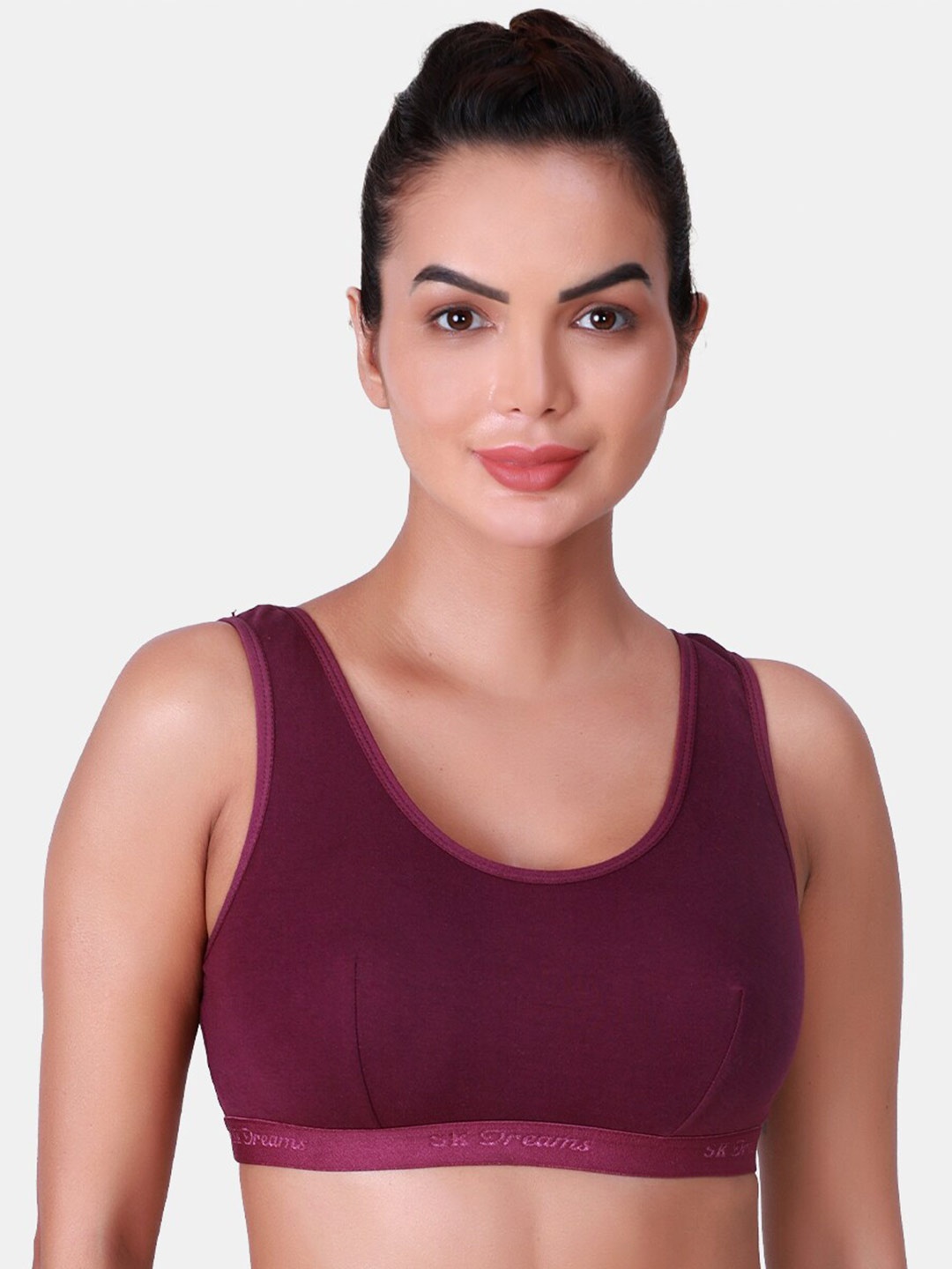 

SKDREAMS Full Coverage Non Padded Workout Bra With All Day Comfort, Purple