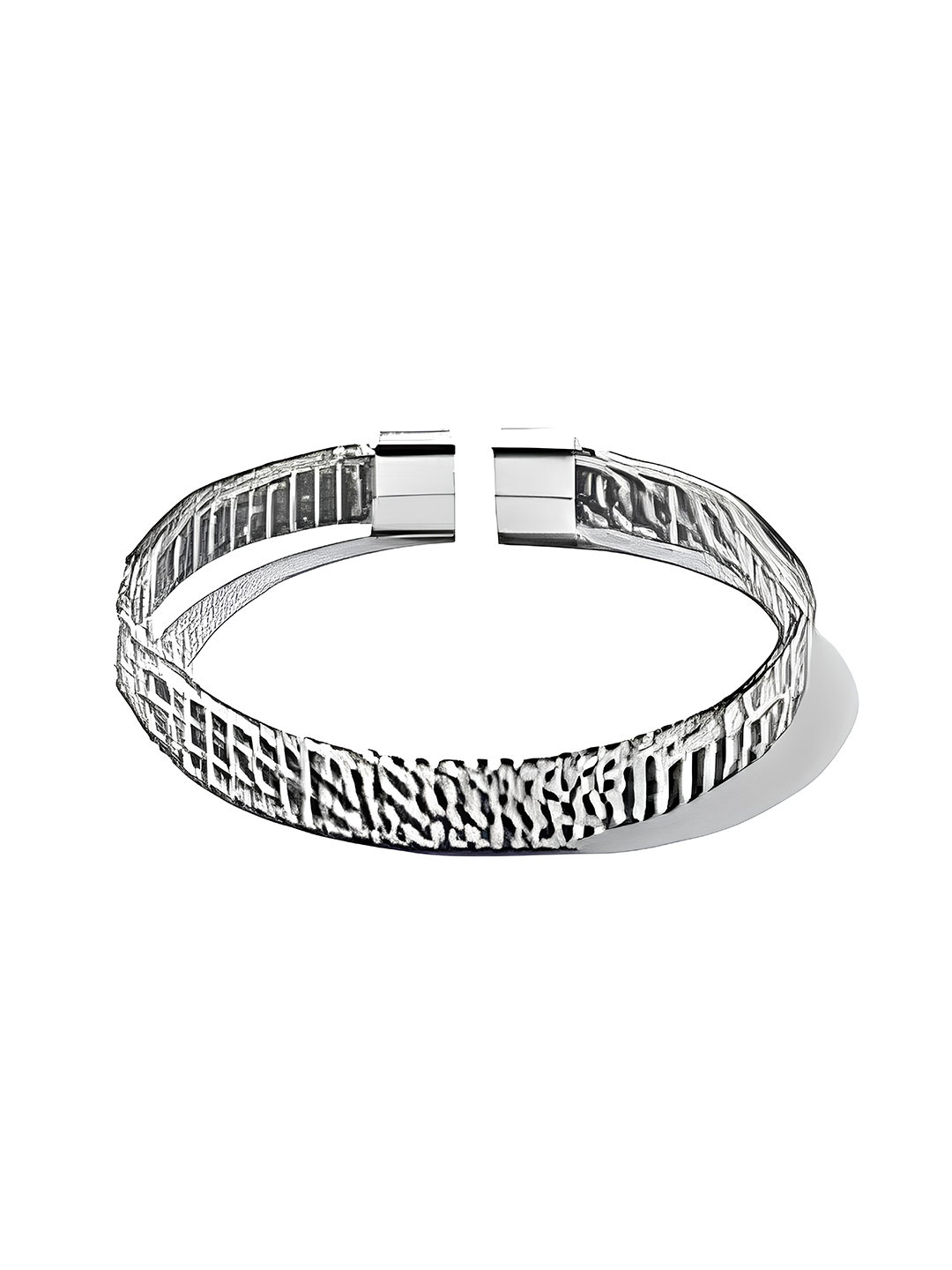 

KARISHMA KREATIONS Unisex Stainless Steel Silver-Plated Cuff Bracelet