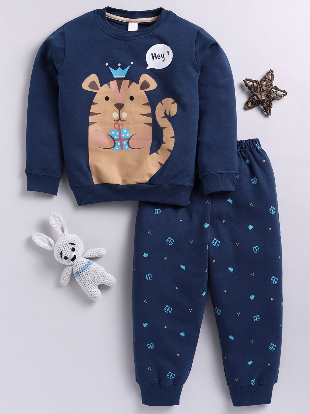 

Toonyport Boys Printed Pure Cotton T-shirt With Trousers, Blue