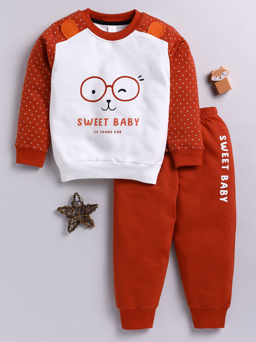 

Toonyport Boys Printed Pure Cotton T-shirt With Trousers, Orange
