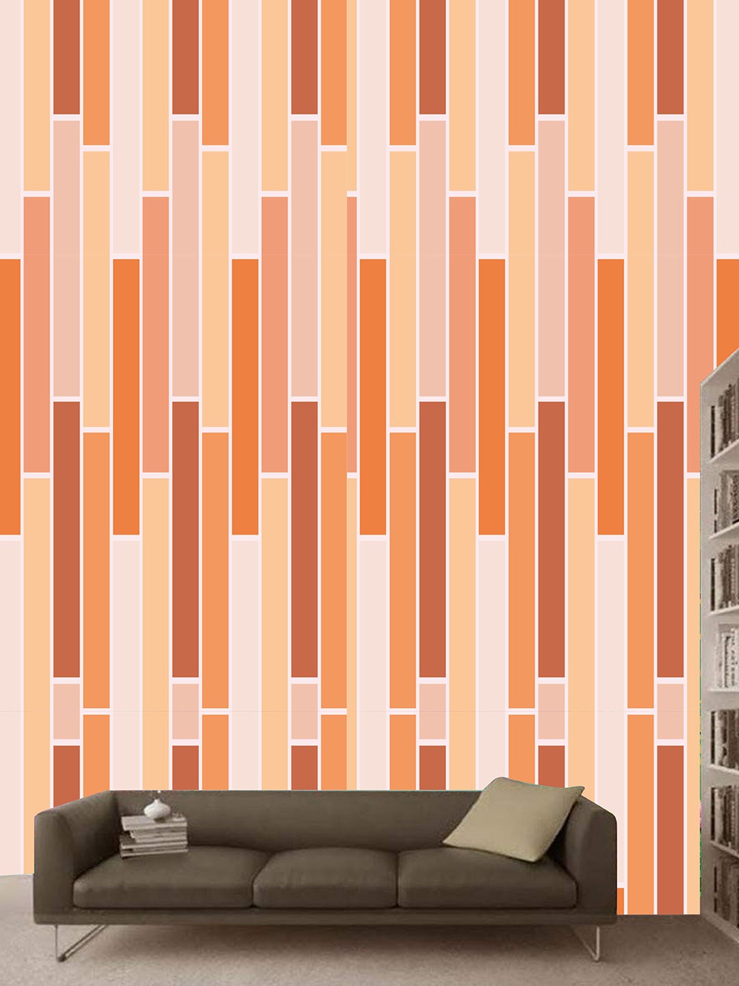 

KSHIRSA Brown & Orange Self Adhesive Removable Wallpaper