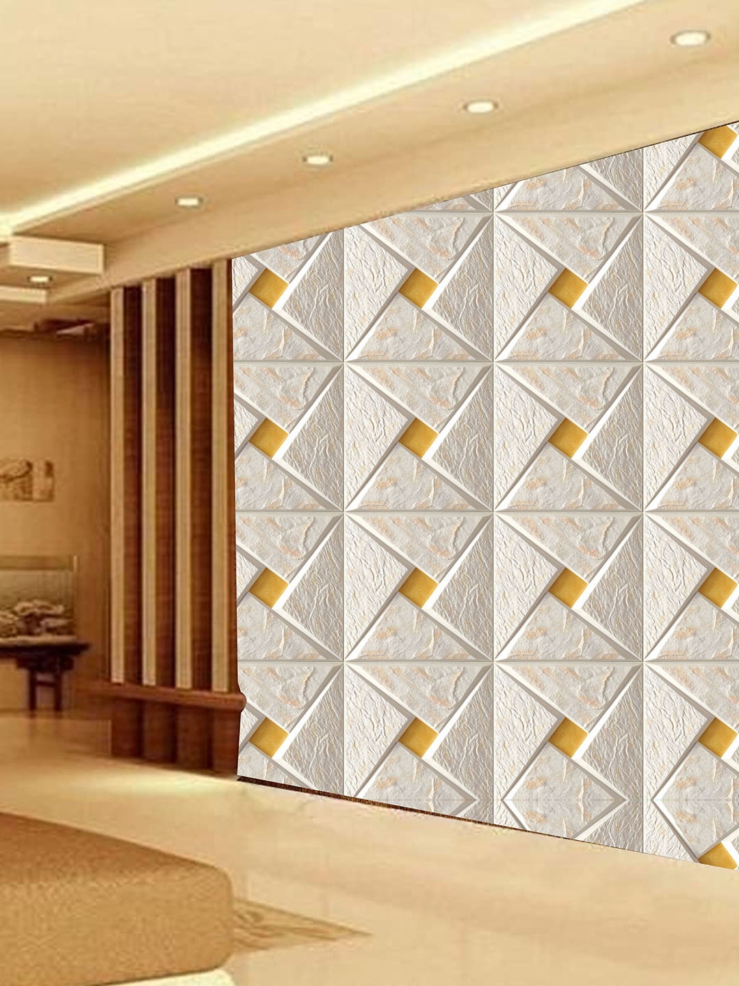 

KSHIRSA Beige Floral & Botanical- Printed Self-Adhesive Wallpaper