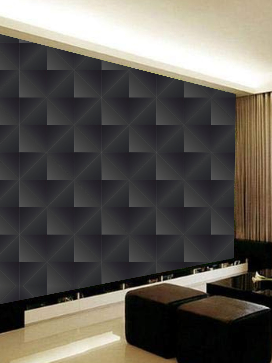 

KSHIRSA Black & Grey Printed Self Adhesive Removable WallPaper