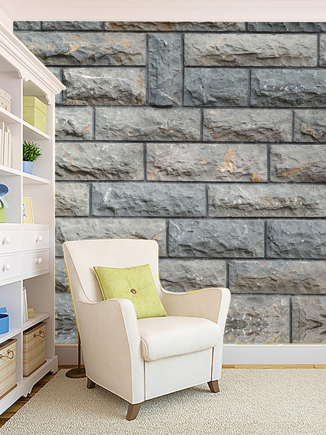 

KSHIRSA Grey Self Adhesive Removable Wallpaper