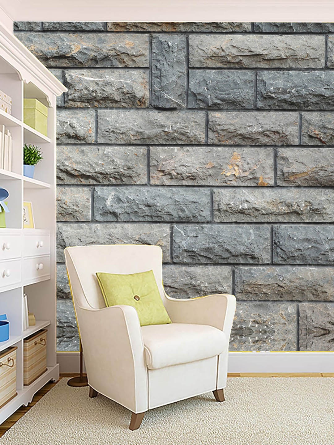 

KSHIRSA Grey Printed Self Adhesive Removable Wallpaper